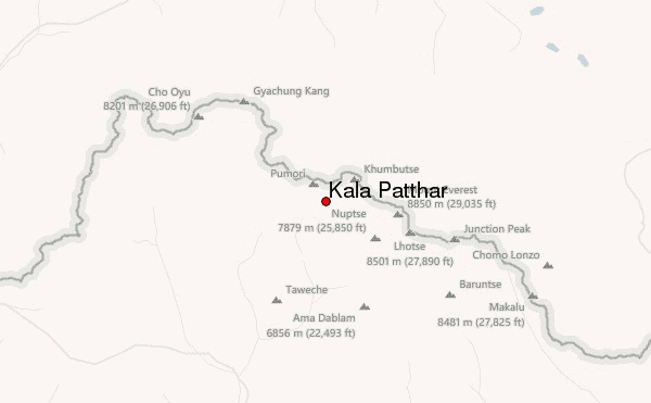 Kalapathar base camp in map